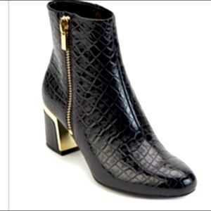 Dkny black croc booties
